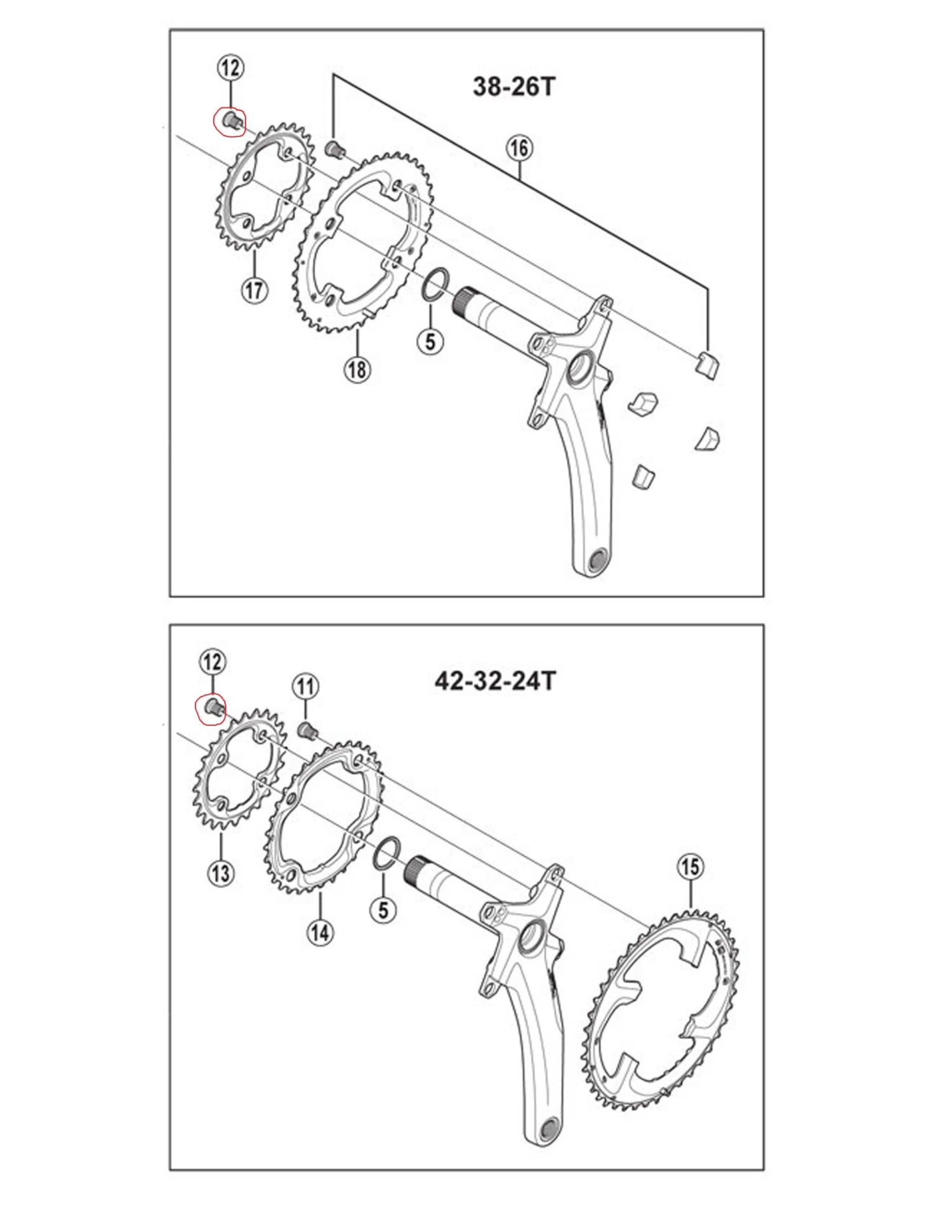 Shimano Dura Ace FC-R9200/FC-R9100/FC-9000/Ultegra FC-R8100/FC-R8000/FC-6800/XTR FC-M980 3x10/XTR FC-M980 2x10 Kettenblattschrauben 4 Shimano Dura Ace FC-R9200/FC-R9100/FC-9000/Ultegra FC-R8100/FC-R8000/FC-6800/XTR FC-M980 3x10/XTR FC-M980 2x10 Kettenblattschrauben – Bild 2